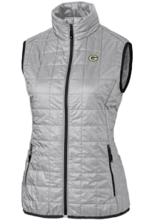 Cutter and Buck Green Bay Packers Womens Grey Rainier PrimaLoft Vest
