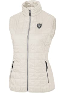 Cutter and Buck Las Vegas Raiders Womens White Rainier PrimaLoft Vest