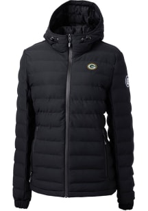 Cutter and Buck Green Bay Packers Womens Black Mission Ridge Repreve Filled Jacket
