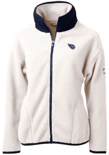 Cutter and Buck Tennessee Titans Womens White Cascade Sherpa Long Sleeve Full Zip Jacket