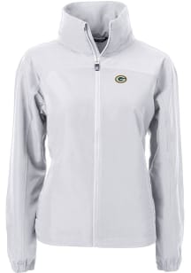 Cutter and Buck Green Bay Packers Womens Grey Charter Eco Light Weight Jacket