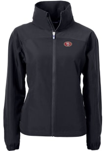 Cutter and Buck San Francisco 49ers Womens Black Charter Eco Light Weight Jacket