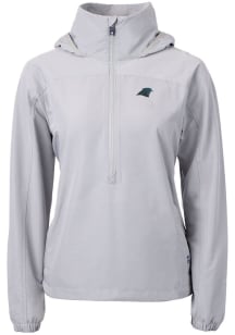 Cutter and Buck Carolina Panthers Womens Grey Charter Eco Long Sleeve Pullover