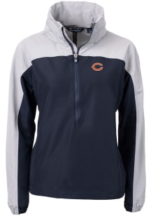 Cutter and Buck Chicago Bears Womens Navy Blue Charter Eco Long Sleeve Pullover