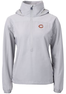 Cutter and Buck Chicago Bears Womens Grey Charter Eco Long Sleeve Pullover