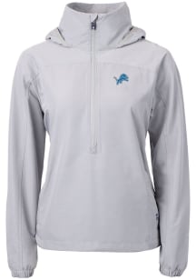 Cutter and Buck Detroit Lions Womens Grey Charter Eco Long Sleeve Pullover