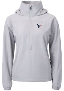 Cutter and Buck Houston Texans Womens Grey Charter Eco Long Sleeve Pullover