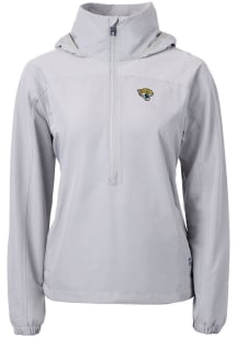 Cutter and Buck Jacksonville Jaguars Womens Grey Charter Eco Long Sleeve Pullover