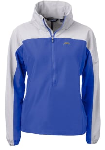 Cutter and Buck Los Angeles Chargers Womens Blue Charter Eco Long Sleeve Pullover