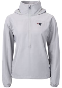 Cutter and Buck New England Patriots Womens Grey Charter Eco Long Sleeve Pullover