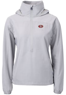 Cutter and Buck San Francisco 49ers Womens Grey Charter Eco Long Sleeve Pullover