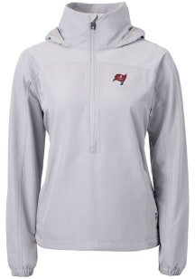 Cutter and Buck Tampa Bay Buccaneers Womens Grey Charter Eco Long Sleeve Pullover