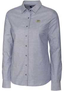 Cutter and Buck Green Bay Packers Womens Stretch Oxford Long Sleeve Charcoal Dress Shirt