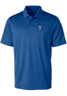 Cutter and Buck Texas Rangers Mens Blue Prospect Textured Short Sleeve Polo