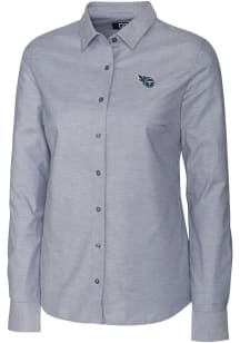 Cutter and Buck Tennessee Titans Womens Stretch Oxford Long Sleeve Charcoal Dress Shirt