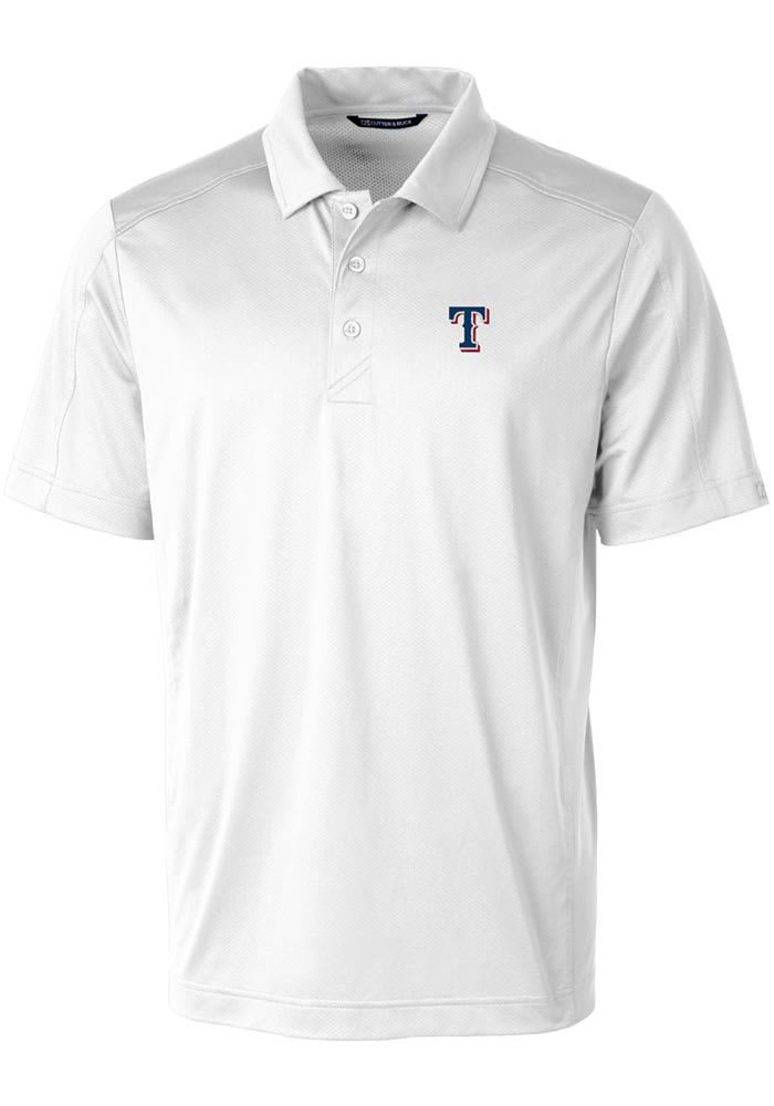 Men's Cutter & Buck White Texas Rangers Forge Stretch Polo Size: Small