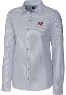 Cutter and Buck Tampa Bay Buccaneers Womens Stretch Oxford Long Sleeve Charcoal Dress Shirt