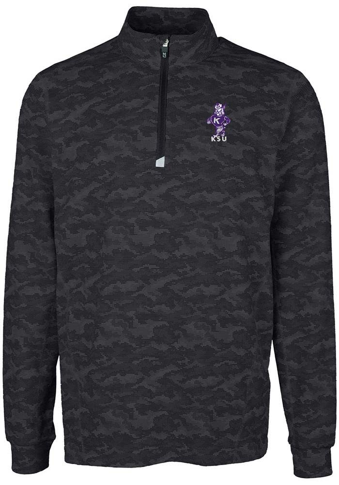 Cutter and Buck K-State Wildcats Mens Black Traverse Vault Big and Tall 1/4 Zip Pullover