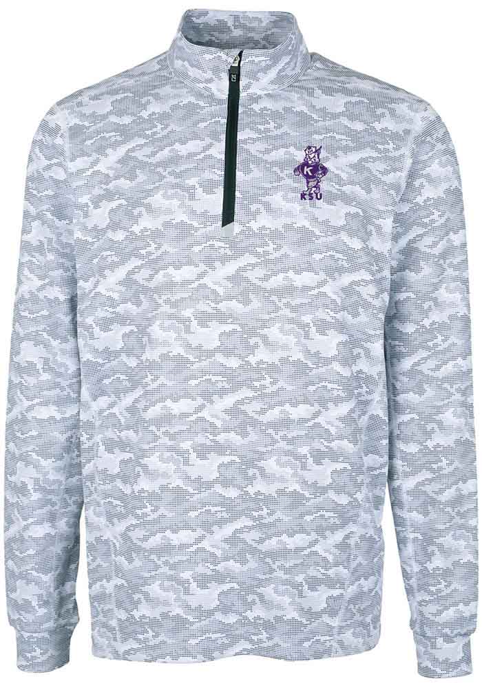 Cutter and Buck K-State Wildcats Mens Charcoal Traverse Vault Big and Tall 1/4 Zip Pullover