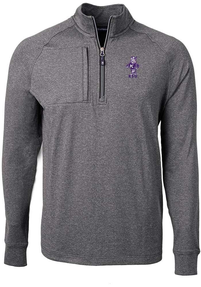 Cutter and Buck K-State Wildcats Mens Black Adapt Eco Vault Big and Tall 1/4 Zip Pullover