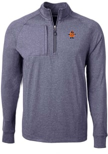 Cutter and Buck Syracuse Orange Mens Navy Blue Adapt Eco Vault Big and Tall 1/4 Zip Pullover