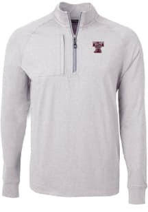 Cutter and Buck Texas A&amp;M Aggies Mens Grey Adapt Eco Vault Big and Tall 1/4 Zip Pullover
