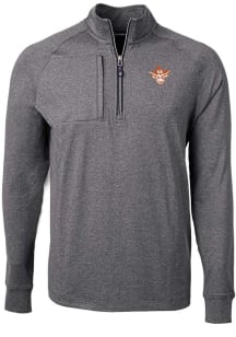 Cutter and Buck Texas Longhorns Mens Black Adapt Eco Vault Big and Tall 1/4 Zip Pullover