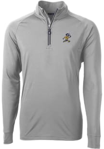 Cutter and Buck East Tennesse State Buccaneers Mens Grey Vault Adapt Eco Big and Tall 1/4 Zip Pu..