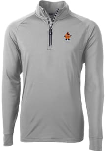 Cutter and Buck Syracuse Orange Mens Grey Adapt Eco Vault Big and Tall 1/4 Zip Pullover