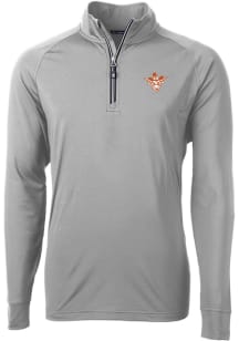 Cutter and Buck Texas Longhorns Mens Grey Adapt Eco Vault Big and Tall 1/4 Zip Pullover