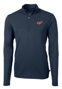 Cutter and Buck Dayton Flyers Mens Navy Blue Virtue Eco Pique Vault Big and Tall 1/4 Zip Pullove..