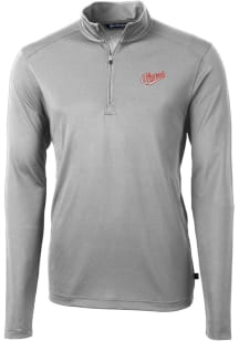 Cutter and Buck Dayton Flyers Mens Grey Virtue Eco Pique Vault Big and Tall 1/4 Zip Pullover
