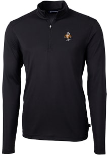 Cutter and Buck Tennessee Volunteers Mens Black Virtue Eco Pique Vault Big and Tall 1/4 Zip Pull..