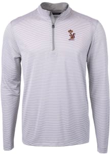 Cutter and Buck Minnesota Golden Gophers Mens Grey Virtue Eco Pique Vault Big and Tall 1/4 Zip Pullo
