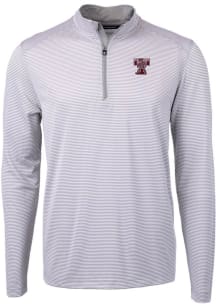 Cutter and Buck Texas A&amp;M Aggies Mens Grey Virtue Eco Pique Vault Big and Tall 1/4 Zip Pullover