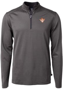 Cutter and Buck Texas Longhorns Mens Black Virtue Eco Pique Vault Big and Tall 1/4 Zip Pullover