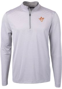 Cutter and Buck Texas Longhorns Mens Grey Virtue Eco Pique Vault Big and Tall 1/4 Zip Pullover
