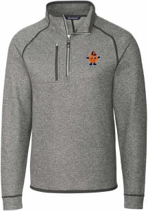 Cutter and Buck Syracuse Orange Mens Grey Mainsail Vault Big and Tall 1/4 Zip Pullover