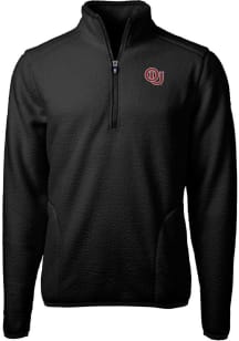 Cutter and Buck Oklahoma Sooners Mens Black Cascade Sherpa Vault Big and Tall 1/4 Zip Pullover
