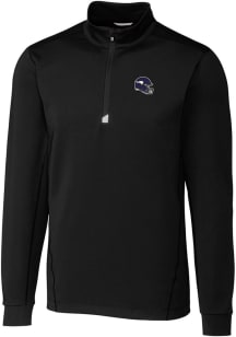 Cutter and Buck Minnesota Vikings Mens Black Helmet Traverse Big and Tall Qtr Zip