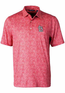 Cutter and Buck St Louis Cardinals Mens Red Pike Constellation Short Sleeve Polo
