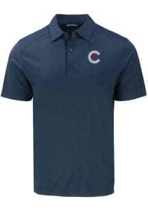 Cutter and Buck Chicago Cubs Big and Tall Navy Blue City Connect Forge Big and Tall Golf Shirt