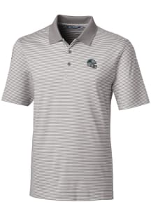 Cutter and Buck Carolina Panthers Grey Helmet Forge Tonal Stripe Big and Tall Polo