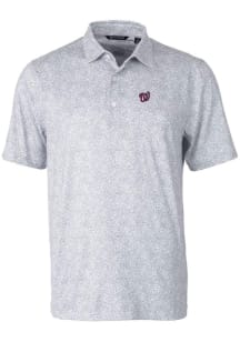 Cutter and Buck Washington Nationals Mens Grey Pike Constellation Short Sleeve Polo