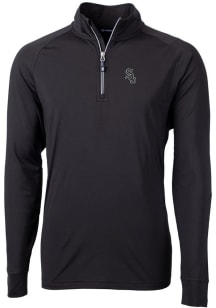 Cutter and Buck Chicago White Sox Mens Black Adapt Eco Knit Long Sleeve 1/4 Zip Pullover