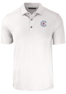 Cutter and Buck Chicago Cubs Big and Tall White City Connect Forge Big and Tall Golf Shirt