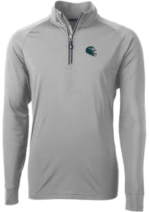 Cutter and Buck Philadelphia Eagles Mens Grey Helmet Adapt Eco Big and Tall 1/4 Zip Pullover