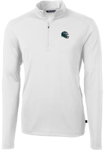 Cutter and Buck Philadelphia Eagles Mens White Helmet Virtue Eco Pique Big and Tall 1/4 Zip Pull..