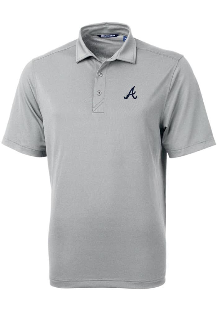 Atlanta Braves Cutter & Buck Forge Eco Double Stripe Stretch Recycled Polo  - Red/White