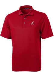 Cutter and Buck Atlanta Braves Mens Red Virtue Eco Pique Short Sleeve Polo